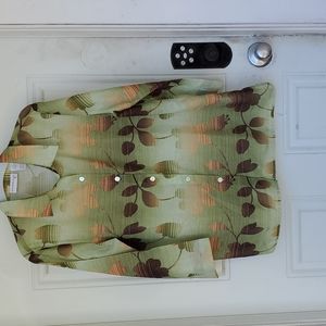 3/$30 Alfred Dunner Semi-Sheer Button Down Top